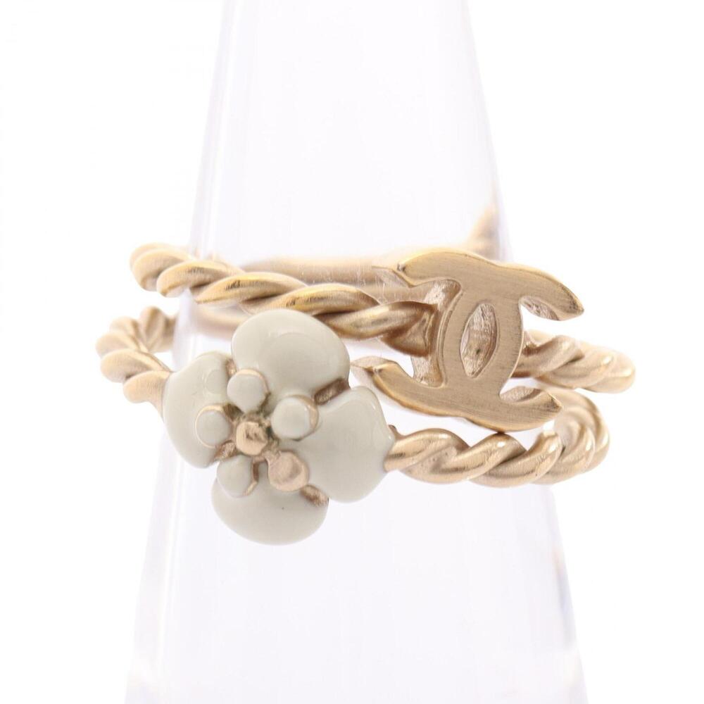 CHANEL White Logo Ring